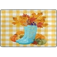 thumbnail image 4 of SKYSONIC Maple Leaf Boot Area Rug,72x48in Bright Yellow Grid Non-Slip Floor Carpet Comfort Floor Mats Decor for Indoor Living Dining Room and Bedroom Area, 4 of 7