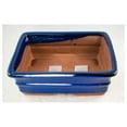 thumbnail image 3 of Dark Blue Glazed Rectangular Cactus Pot - 10"x8"x3.25" - Indoor Succulent Planter with Drainage, 3 of 5