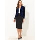 thumbnail image 3 of INSPIRE CHIC Blazer con solapa con muescas para mujer, manga larga, para oficina, negocios, con botones, de terciopelo Azul oscuro XS, 3 of 6