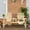 Natural + Wood, variant on 2-Person Wood Rocking Chair with Log Design, Patio Loveseat for Outdoor Porch, Natural Wood, 550 lbs Capacity