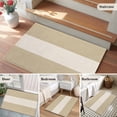 thumbnail image 6 of 2x3 Washable Area Rugs,Farm Khaki Vintage Brown Color Block Striped Non-Slip Soft Rug Indoor Carpet,Floor Rugs for Living Room Bedroom, 6 of 9