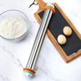 thumbnail image 2 of GUOOL Fondant Rolling Pin with Adjustable Thickness Rings Stainless Steel Roller, 2 of 9
