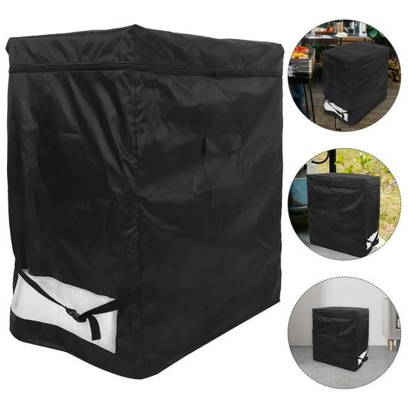 SOPOTUTU Outdoor Freezer Cover with Adjustable Buckle, Black Protective Freezer Cover, 1 Set for All-Weather Use