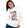 thumbnail image 3 of Betty Boop Queen of Hearts Card Women Crewneck Sweatshirt Brisco Brands S, 3 of 5