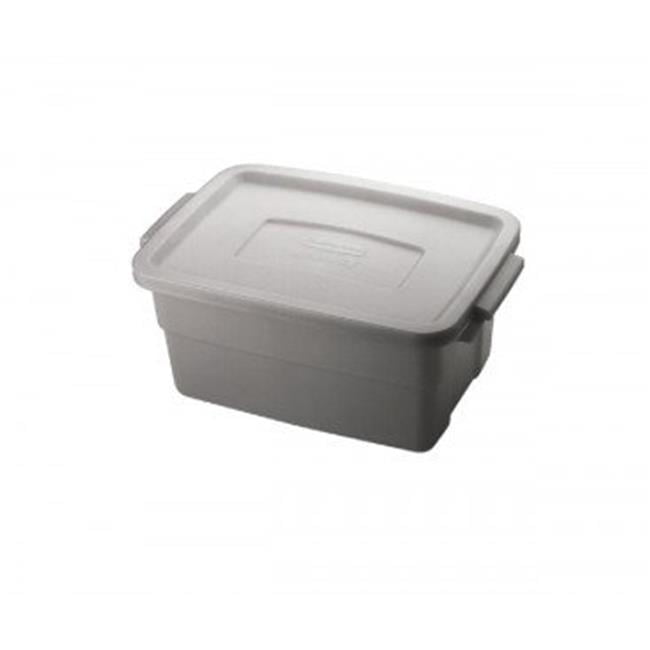 Rubbermaid 726016 3 Gal Roughneck Storage Tote Steel Gray