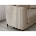thumbnail image 4 of Ottomanson 61" Convertible Loveseat Sleeper with Storage, Modern Microfiber Sofa for Small Spaces, Beige, 4 of 5