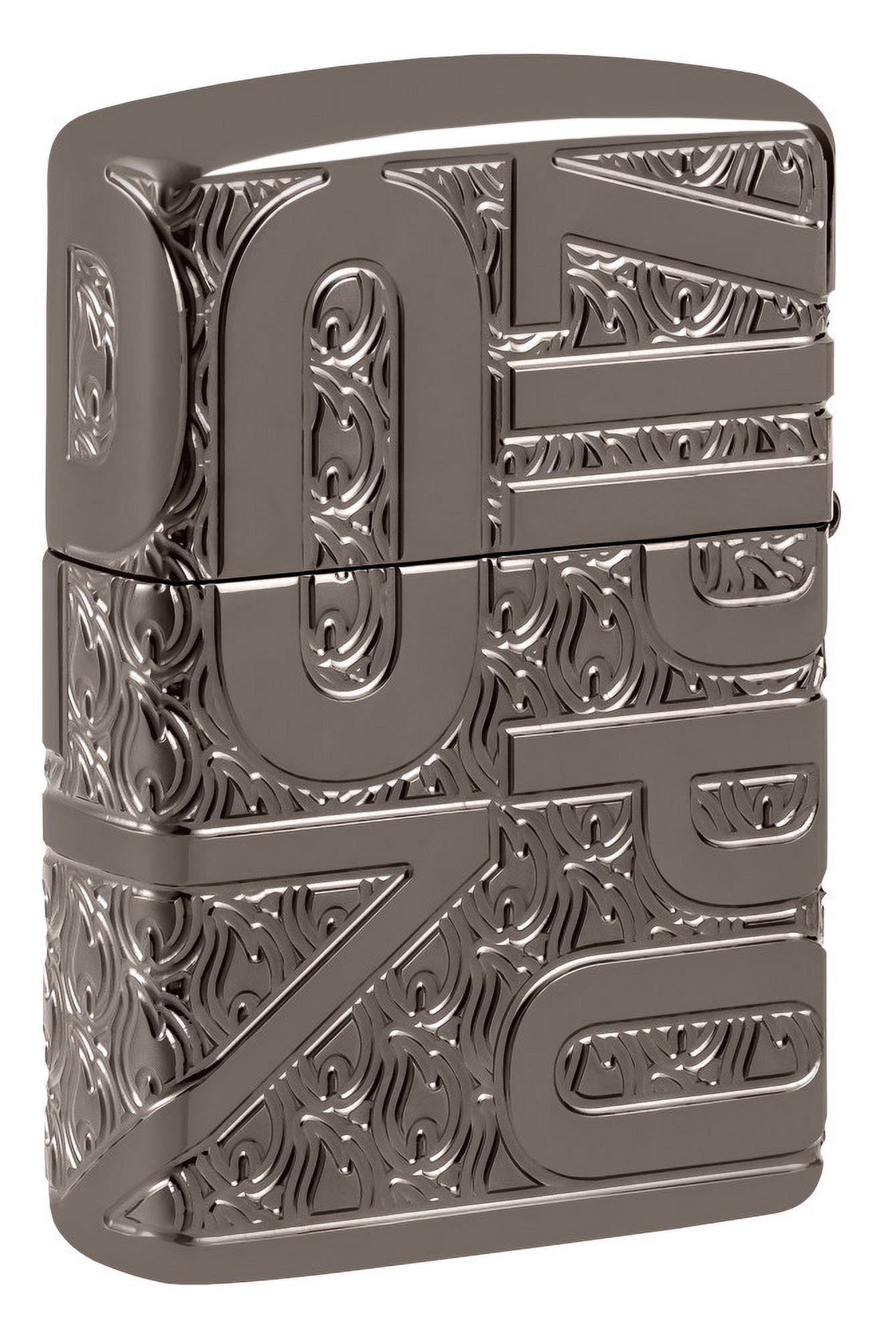 Zippo Reverse Carve Zippo Design Armor Black Ice Pocket Lighter