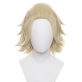 thumbnail image 1 of Peluca corta para cosplay, rubia, con capas, 32 cm, para adolescentes/adultos, 1 of 2