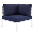 thumbnail image 1 of Sofa Corner Chair, Sunbrella, Aluminum, Metal, Steel, Blue Navy, Modern Contemporary Urban Design, Outdoor Patio Balcony Cafe Bistro Garden Furniture Hotel Hospitality, 1 of 7