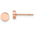 thumbnail image 2 of Chisel Stainless Steel Polished Rose IP-plated Circle Post Earrings - 4.92mm, 2 of 6