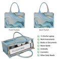 thumbnail image 2 of Large Capacity Tote Bag,Blue Marble Gold Wave Pattern Handbag Fashion Luxury Tote Bag,15.7"x13"x 5.1" Inches,Laptop Compatible, 2 of 6