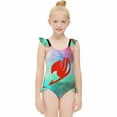thumbnail image 3 of Fairy Tail Girls Swimsuit Ruffle One-piece Beachwear Kids Cute Swimwear Summer Bathing Suit 10-12Y(150cm), 3 of 8