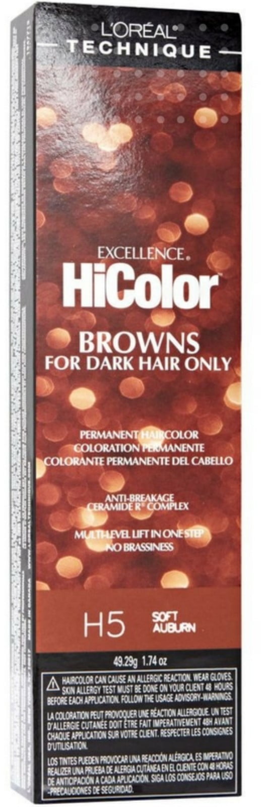 L Oreal Excellence Hicolor Browns H5 Soft Auburn 1 74 Oz Walmart Com