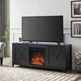 thumbnail image 4 of Evelyn&Zoe Granger Rectangular TV Stand with Log Fireplace for TV's up to 65", Black, 4 of 12