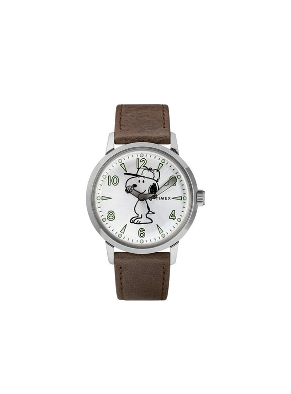 Timex Welton X Peanuts Featuring Snoopy 40mm Leather Strap Watch