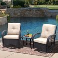 thumbnail image 2 of JP Outdoor Swivel Patio Rocker Chairs with Side Table,Kahki, 2 of 11