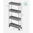 thumbnail image 5 of SONGMICS Carrito Organizador 4 Niveles 6 Ganchos Ruedas 360° 38x38x90cm, 5 of 5
