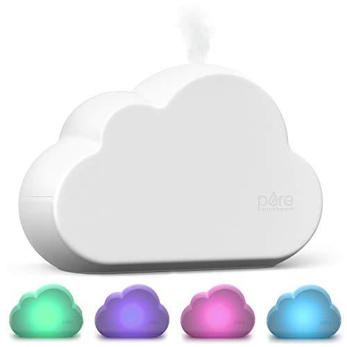 Pure Enrichment Nuage Brumeux - Humidificateur de Brume Froide à Ultrasons Dure jusqu'à 24 Heures, Veilleuse 8 Couleurs pour Enfant Ou Bébé, Brume Variable, Fonctionnement Silencieux pour la Chambre à Coucher Ou la Chambre à Coucher,