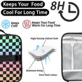 thumbnail image 4 of Rainbow Checkered Pattern Insulated Lunch Bag with Shoulder Strap and Bottle Holder,Bento School Lunch Bag Box,11x9.5x3.5 Inches, 4 of 5
