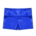 thumbnail image 6 of Manyakai Gymnastic Ballet Dance Outfit for Girls Sleeveless Metallic Leotard Bodysuit with Shorts Royal Blue 4, 6 of 7