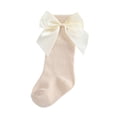 thumbnail image 4 of 2 Pairs Baby Girls Knee High Socks with Bow Long Stockings Infants Toddlers Ruffled Socks School Uniform Leggings 0-3Y, 4 of 5