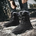 thumbnail image 6 of Mens Winter Snow Boots Warm Fur Lined Non-Slip Lightweight Comfortable Casual Outdoor Hiking Boots Black 7.5 US, 6 of 7
