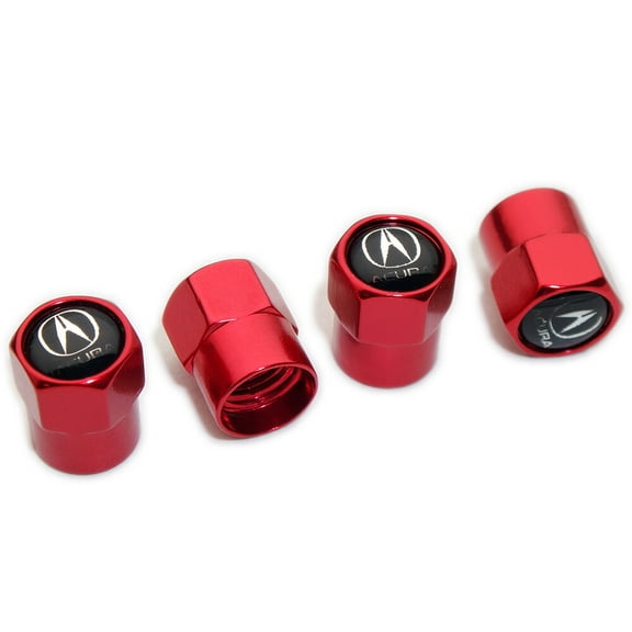 4pcs Hex Universal Fit Car Wheels Tire Air Valve Caps Stem Dust Cover Decor Red