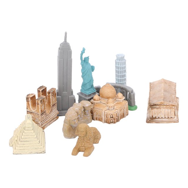 Alrededor Del Mundo Ciudades Miniaturas Edificios, Exquisitas 10 Piezas Alrededor Del Mundo Figuras Multiusos Para Fiestas