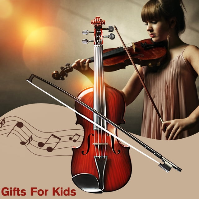 Kids Toy Violin with 4 Adjustable Strings Bow - Musical Sounds- Realistic Instrument for Educating Classical Music Simulation Toy