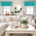 thumbnail image 4 of Pure Teal Green Kitchen Curtain Valances for Windows Farmhouse Short Curtains, Simple Solid Color Rod Pocket Valance Curtain for Bedroom Cafe Living Room 42"x12", 4 of 8