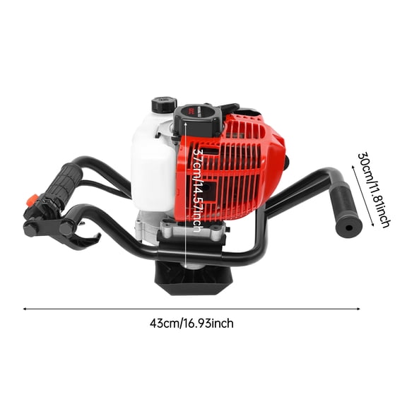 52CC 2 Stroke Gas Post Hole Digger, One Man Earth Auger Post Hole Digger with Adjustable Speed, Hole Digger Engine for Fence, Farmland and Garden (Does Not Include a Drill Bit)