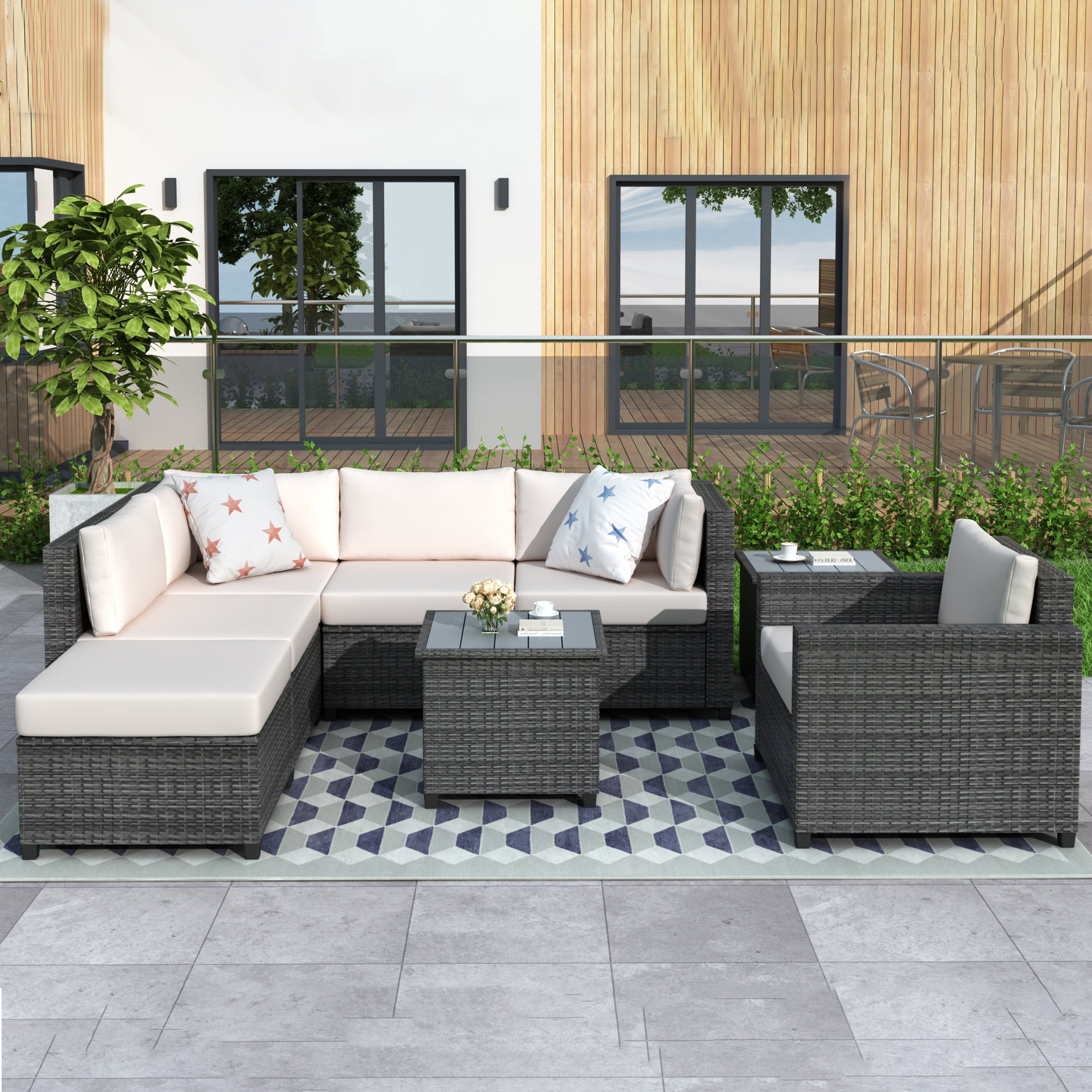 Outdoor Sectional Sofa Sets 8 Piece Patio Wicker Patio