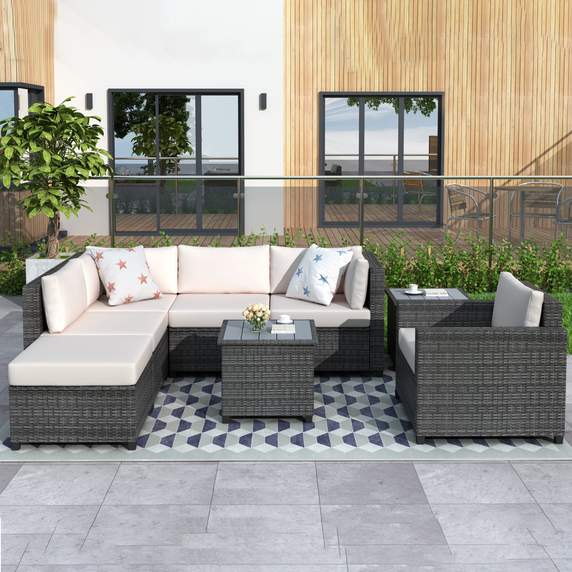 Outdoor Sectional Sofa Sets 8 Piece Patio Wicker Patio