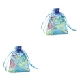 thumbnail image 2 of Matsuzay Paquete de 100 bolsas de regalo de Organza con cordón dorado para cumpleaños, aniversario, recuerdo de vacaciones, galletas, Azul 2Conjunto, 2 of 6