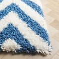 thumbnail image 3 of SAFAVIEH Chevron Giuseppe Chevron Shag Area Rug, Ivory/Blue, 6' x 9', 3 of 10