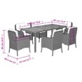 thumbnail image 4 of vidaXL 7 Piece Garden Dining Set with Cushions Black Poly Rattan, 4 of 4