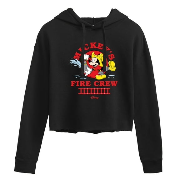 Disney - Firefighter Mickey - Fire Crew - Juniors Cropped Pullover Hoodie