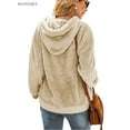 thumbnail image 4 of BadPiggies Womens Fuzzy Fleece Sweatshirt Casual Loose Sherpa Pullover Oversized Hoodie with Pockets (2XL, Apricot), 4 of 7