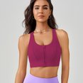 thumbnail image 1 of Sujetador de yoga con cremallera frontal de primavera y verano, espalda hermosa, chaleco para correr resistente a los golpes y de alta resistencia, ropa deportiva integrada para yoga, 1 of 5