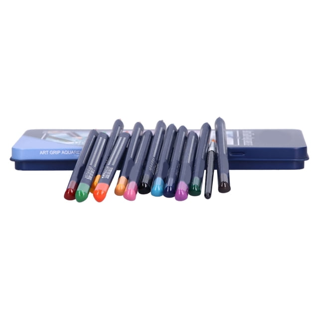 Children Colored Pencil, Kid Drawing Water Solubility Watercolor Pencils Kit With Iron Box Children Painting Water Color Wooden Pencil Set