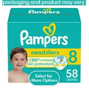 Pampers Swaddlers Diapers, Size 8, 58 Count .1Qty
