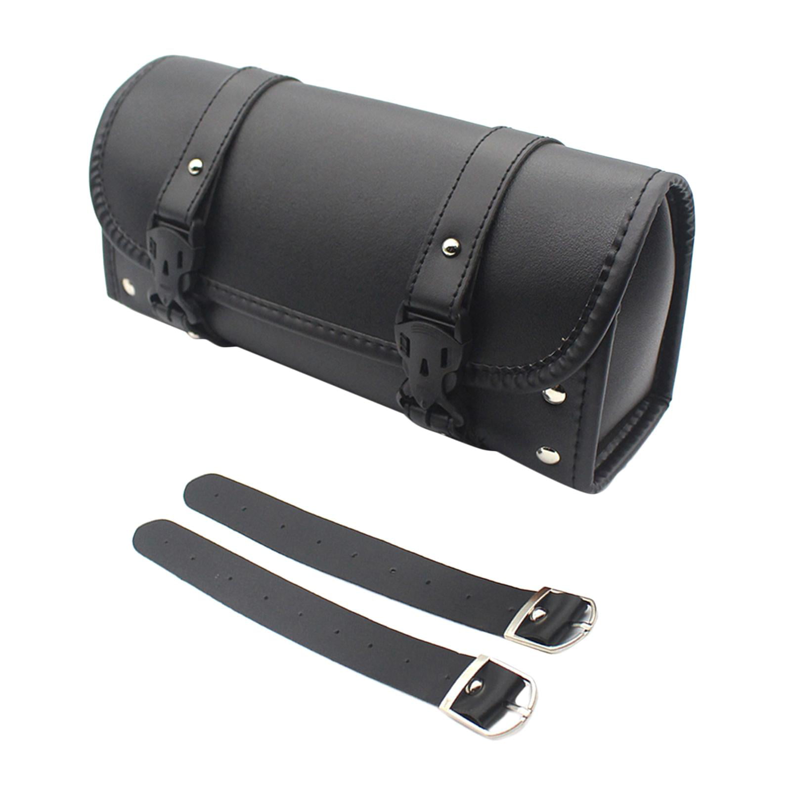 1pcs PU leather Metal Buckles Roll Universal Motorcycle Front or Rear Tool Bag 