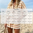 thumbnail image 3 of Karymi Shirts for Women 2-Piece Knit Outfit, Striped Openwork Short Sleeve Top + Elastic Waist Shorts with Pockets, Casual Summer Beach Set Blouses for Women, 3 of 6