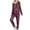#466-Wine, variant on AUNVITO Women's Striped Hooded Tracksuit Set with Pockets, Drawstring Waist & Relaxed Fit 2-Piece Sportswear Outfit