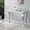 Silver-White Table & X-Shaped, variant on 47" Modern Faux Marble Console Table, Rectangular Top & Diamond-Shaped Stainless Steel Base, Narrow Entryway Table for Entrance, Hallway, Foyer, or Living Room