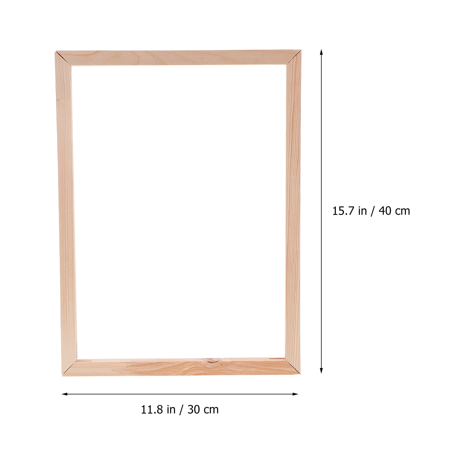 WASHWEPE Beige Wood Frame for Canvas Home and Office 1 Set 15.7X11.8X0.7In