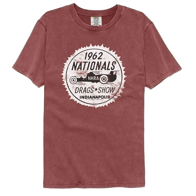 National Hot Rod Association 62 Nationals Brick Adult Comfort Color T-Shirt Xl