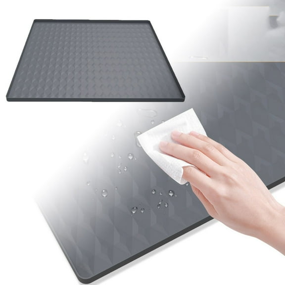 23.6"x23.6" Silicone Mini Fridge Mat - Non- Pan with Raised Edges to Prevent Leaks & Protect Floors from Water Damage - Easy Clean Under Refrigerator Tray