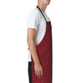 thumbnail image 3 of Pofeuu Burgundy Floral Print Waterproof Apron with Pockets Adjustable Cooking Aprons Kitchen Bib for Baking Household Cleaning, 3 of 8