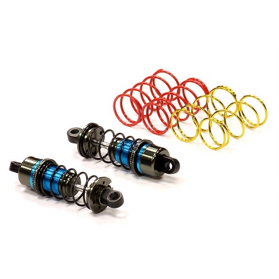 Integy RC Toy Model Hop-ups C23831LIGHTBLUE Billet Machined XSR7 Shock Set for 1/10 Touring Car & Drift Car (L=56mm-59mm)